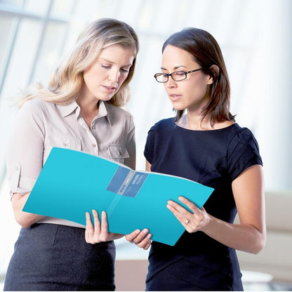 Presentation Binder with Clear Plastic Sleeves (Aqua), Folder for Artwork, 60 Pockets Display Pages of A4 Size Documents, Kids Art, Keepsakes, Acid-Free Poly Portfolio Binder