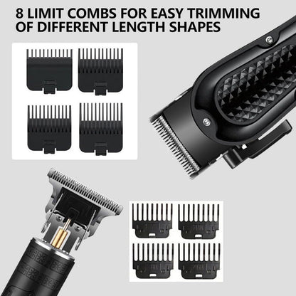 Cordless Hair Clippers for Men, Beard Trimmer & Hair Cutting Kit | 8 Guide Combs, Adjustable Blade, Self Haircut Set, 180/120-Min Runtime, USB Charging, Low Noise, Home Use, Gift for Men