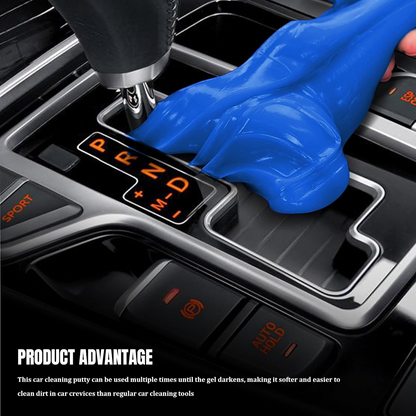 4PCS- Car Cleaning Gel, 160g Jar Dust & Crumb Cleaner for Air Vent Crevices Reusable Non-Sticky Compound, Blue Soft Slime, for Car Interior Console Keyboard Electronics Car Owners