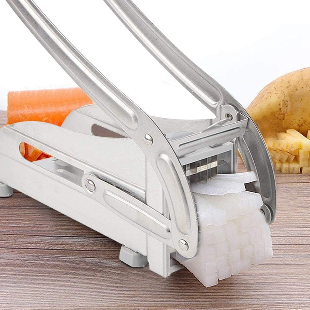 French Fry Cutter for Potatoes, Professional Grade | Durable stainless steel, easy lever operation, fast cutting. Ideal for family meals, parties and batch food prep