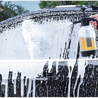 Manual Pressure Foam Sprayer 2L Handheld Garden Pump Sprayer Car Wash Foam with Thickened Pressure Bar Handle for Home Gardening Car Washing