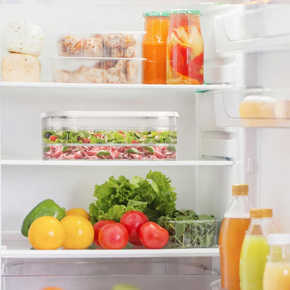 3 Layer Stackable Deli Meat Container with Drainage Groove and Silicone Lid, Clear Refrigerator Storage Containers for Lunch Meats, Cold Cuts, Bacon, Cheese.