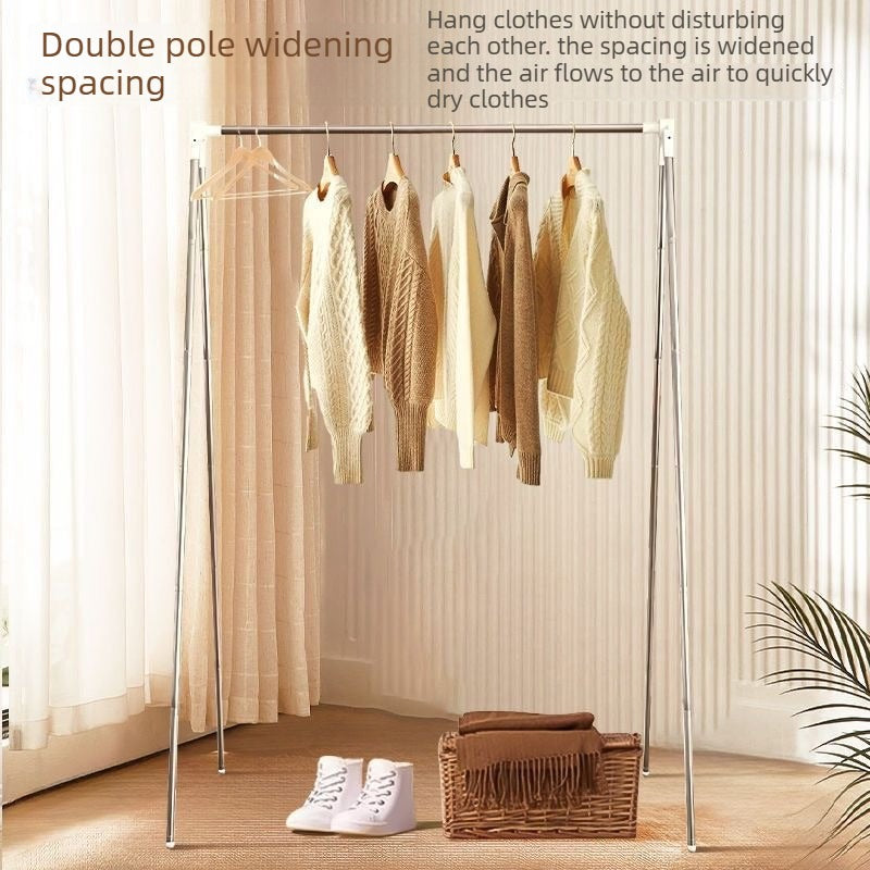 1pcs Multifunctional Portable Retractable Clothes Hanger, 34-78cm Adjustable Crossbar, 35-140cm Height Adjustable Folding Metal Clothesline Rack for Home, Laundry, Camping & Travel, Random Color