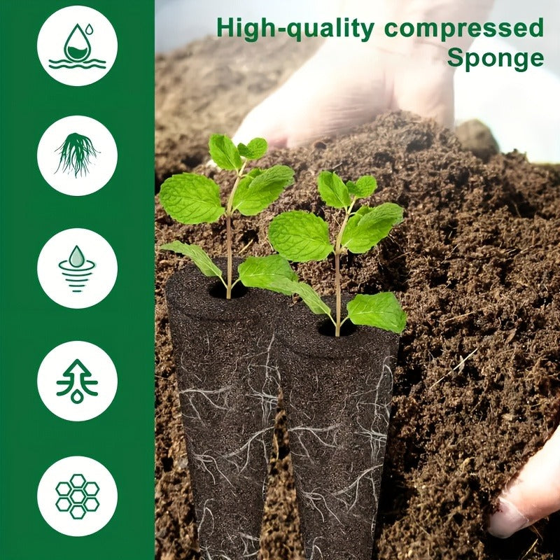 Seed Pod Kit, 121Pcs Set (30 Sponges, 30 Baskets, 30 Domes, 30 Labels, 1 Tweezer) 9.8"*5.3"*2.0" Universal Replacement, Clear Plastic & Peat, for Indoor Hydroponic Growing System Herbs Gardeners