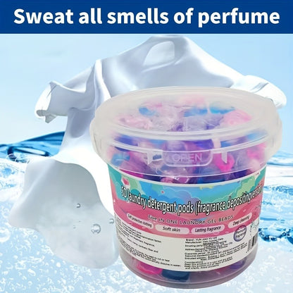5-in-1 Laundry Powder Pods, Powerful Stain Remover, Long-Lasting Fragrance, Color Care, Concentrated Laundry Liquid, Fabric Softener Beads, Compatible with Washing Machines, Multi-Functional Detergent for Busy Families