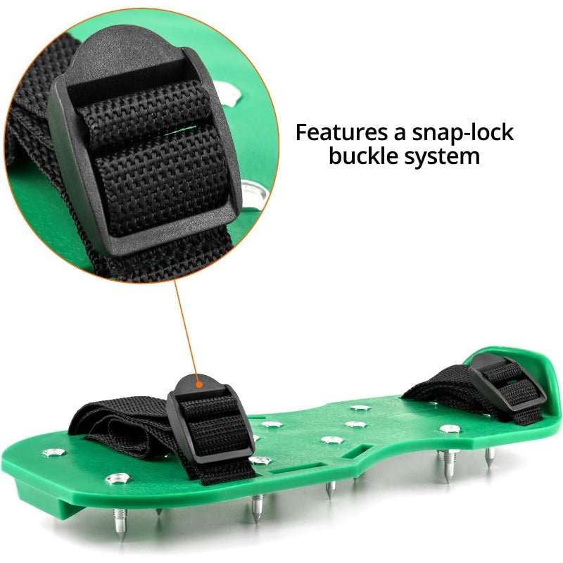 Spiked Shoes  | 1 Pair Green Spiked Shoes with Sharp Short Spikes for Epoxy Floor Coating, Self-Leveling Floor, Epoxy Garage Floor