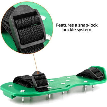 Spiked Shoes  | 1 Pair Green Spiked Shoes with Sharp Short Spikes for Epoxy Floor Coating, Self-Leveling Floor, Epoxy Garage Floor