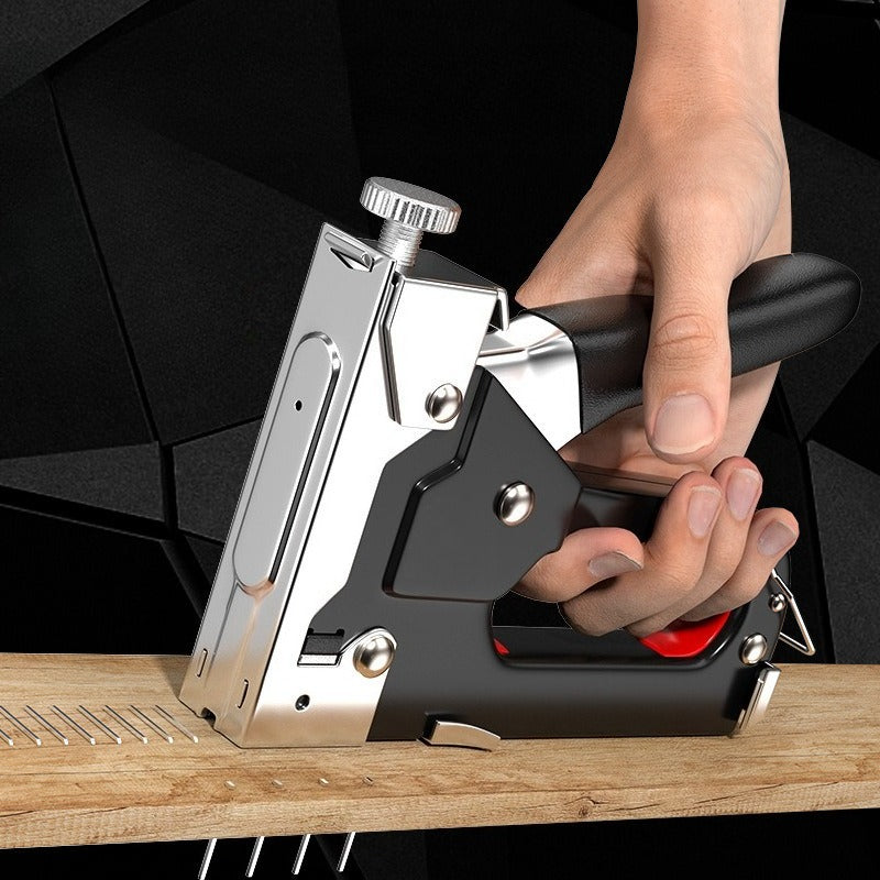 Adjustable Staple Gun,Manual Nailer with 800 Counts Staples,Upholstery Stapler Nail Gun for Fixing Material,Decoration,Carpentry,Furniture,Doors and Windows