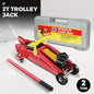 2-ton hydraulic floor jack - heavy-duty steel low profile handcart jack with safety valve, lifting range of 135-290mm, rotating casters and storage box - suitable for cars, trucks, trucks - emergency tire replacement and chassis maintenance, portable