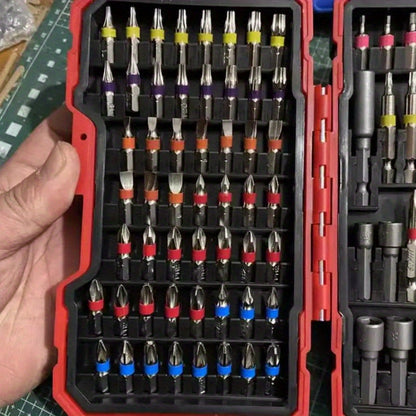 83 Rainbow Magic Box Electric Screwdriver Bit Kit - Compatible with Hexagonal, Cross, and Manual Drills - Durable Hard Alloy Material, Suitable for Precise Operations in Narrow Spaces
