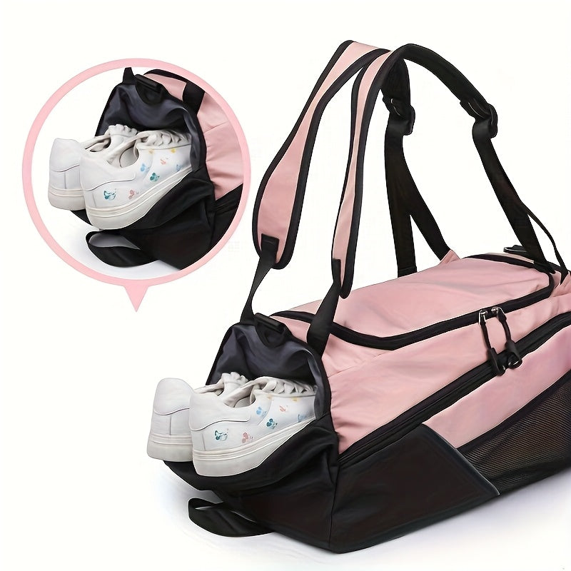 Travel Backpack for WomenLarge Capacity Travel Bag- Versatile Gym And Business Trip Luggage with Shoe Pouch Casual Daypack for Weekender Business Hiking, Pink
