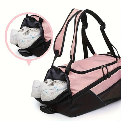 Travel Backpack for WomenLarge Capacity Travel Bag- Versatile Gym And Business Trip Luggage with Shoe Pouch Casual Daypack for Weekender Business Hiking, Pink