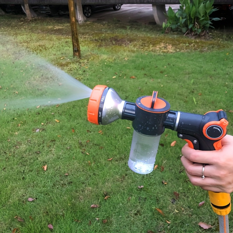 Garden Hose Nozzle, ABS Water Spray Nozzle with 10 Adjustable Watering Patterns, Slip Resistant for Watering Plants, Lawn& Garden, Washing Cars, Cleaning, Showering Pets & Outdoor Fun.