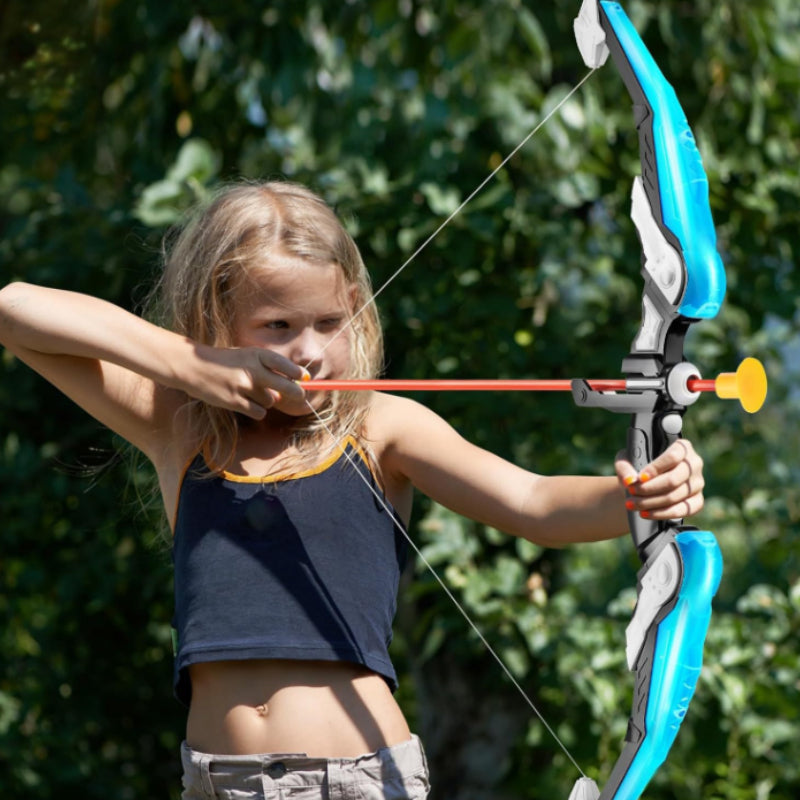 Bow and Arrow Set for Kids, 1 Pack LED Light Up Archery Set with 10 Suction Cup Arrows, Indoor and Outdoor Toy for Boys Girls Age 4-12 with Standing Target&1 Quivers