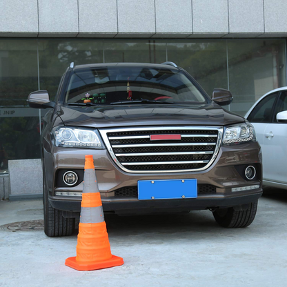 3PCS-Safety Cones Traffic Cones, 17.7"*9.6" Foldable Pop-Up Road Cone with High Visibility Reflective Strips Weatherproof, Orange Waterproof Fabric & Plastic Base, for Vehicle Emergency Parking Control