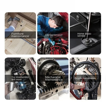 L-Shaped Ball-End Hex Wrench Set - S2 Hardened Long-Length Hex Socket Screwdriver Tool with 6-Point Design for Precision Fastening