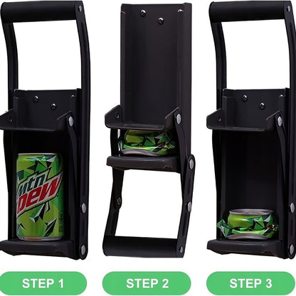 Metal Can Crusher. Smasher - Black | Heavy-Duty Recycling Smasher for Aluminum Seltzer, Soda, Beer Cans and Bottles, Gadgets for Home