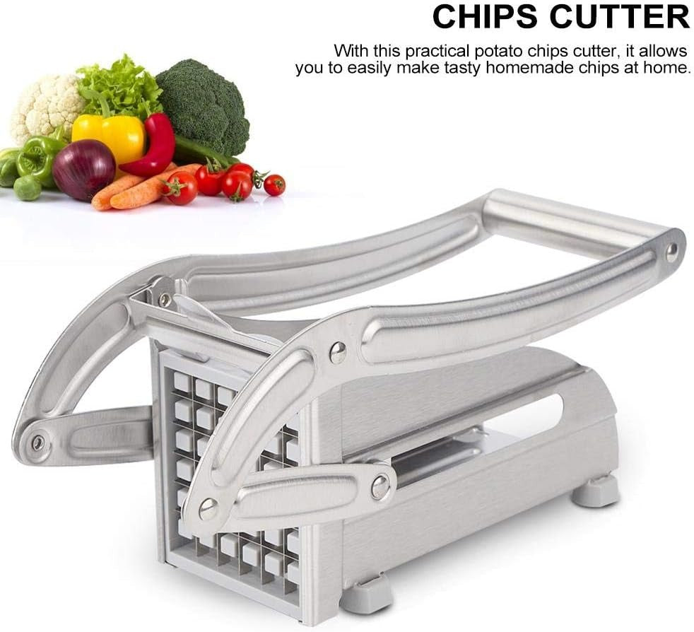 French Fry Cutter for Potatoes, Professional Grade | Durable stainless steel, easy lever operation, fast cutting. Ideal for family meals, parties and batch food prep