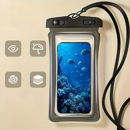 Waterproof Phone Pouch, Waterproof Phone Case for iPhone 17/16/15/14 Pro Max, Cell Phone Dry Bag for Beach & Cruise Essentials, Touch Screen, Lanyard Included, 2 Pack