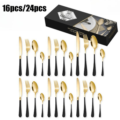 Silverware Set, 16/24-Piece Flatware Cutlery Set for 4/6, Stainless Steel Silverware Mirror Polished Dishwasher Safe for Home, Restaurant, Wedding, Party(Silver)