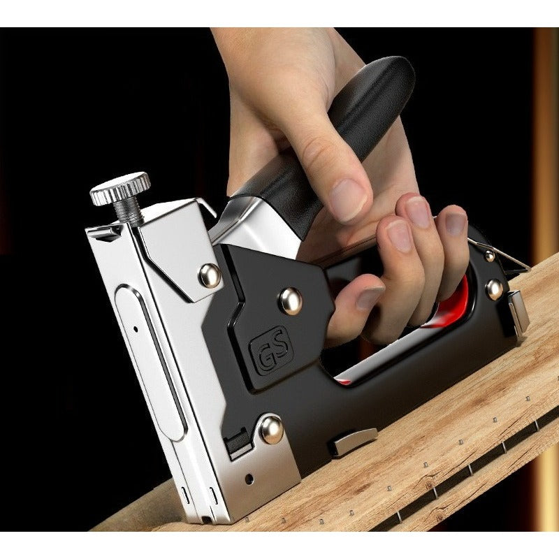 Adjustable Staple Gun,Manual Nailer with 800 Counts Staples,Upholstery Stapler Nail Gun for Fixing Material,Decoration,Carpentry,Furniture,Doors and Windows