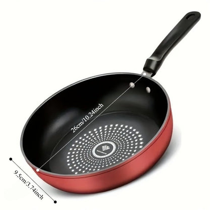 26cm Cast Iron Non-Stick Frying Pan - Lightweight Smokeless Skillet, Induction Compatible for Gas and Smooth Top Stovetops, Ideal for Steak, Pancakes, and Breakfast Cooking