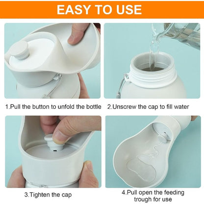 Dog Water Bottle, Portable Water Bowl for Dog, Collapsible Food Grade Silicone, Travel Pet Water Bottle for Outdoor Walking, Hiking, Camping, Gray