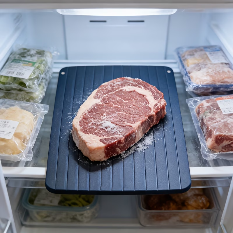 Defrosting Tray - 9.06 Inches Small Size Defroster Plate Thawing Board for Frozen Meat, Natural Heating Defroster Tray
