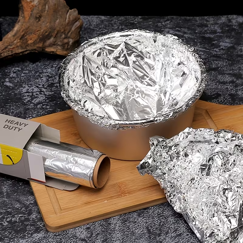 Aluminium Foil Roll, 6/12 Pack (11.8"*20m Each) Heavy Duty Baking Foil Thickened Heat Resistant Food Wrap, Silver Food Grade Aluminium, for Oven Baking BBQ Grilling Food Storage Home Kitchen