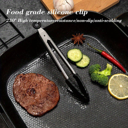 3PCS Kitchen Tongs with Silicone Tips for Cooking Serving 7, 9, 12 Inch, Heavy Duty Stainless Steel Locking Tong for BBQ, Grilling Steak, Salad, Toast, Pasta
