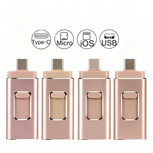 Cle USB 4-in-1 Photo Stick, 64G External Flash Drive for iPhone Android PC Mac, One-Click Backup Photos Videos, Offline Local Storage Thumb Drive, Portable Metal Memory Stick for File Saving & Data Transfer