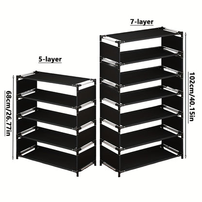 5-tier/7-tier large shoe rack; stackable and expandable; multi-tier shoe rack; can hold various types of shoes; suitable for various room types.