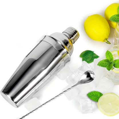 5-Piece Stainless Steel Bar Tools Set with Shaker, Jigger, Strainer, and Bar Tools for Parties and Gatherings