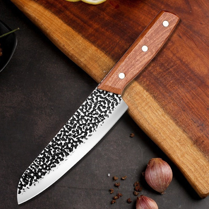 3PCS Butcher Knife and Kitchen Knife Set | Hand Forged Heavy Duty Meat Cleaver, Stainless Steel, Meat Knife, Geat for Home, Camping, BBQ
