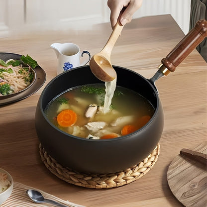 Handcrafted Traditional Cast Iron Skillet with Mirror Non-Stick Coating - Splash-Free Design, Rust Resistant, Durable Structure for Even Heat Distribution - Essential for Healthy Cooking in the Kitchen