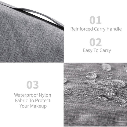 Large Capacity Toiletry Bag Travel Bag with Hanging Hook for Men and Women Waterproof Travel Cosmetic Bag Bathroom Storage Bag for Brushes Set,Full-Sized Shampoo,Toiletries,Accessories-Grey