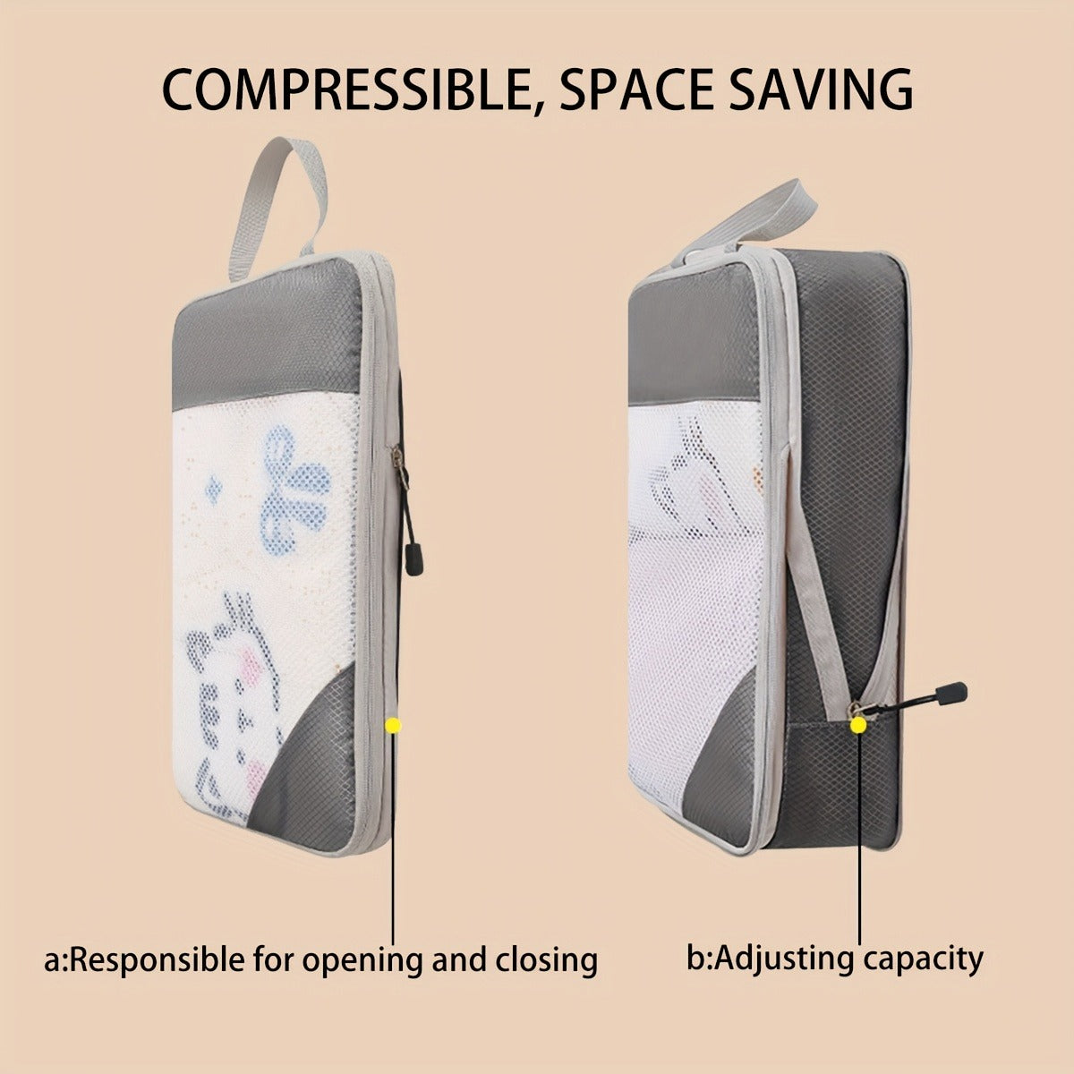 Mesh Compression Storage 5pcs Set Shoe Bag Bundle Pocket Storage Bag Set Large Capacity Storage Bag Visible Suitcase Organizer Bag Classification Bag