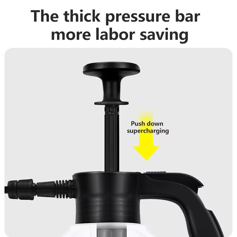 Manual Pressure Foam Sprayer 2L Handheld Garden Pump Sprayer Car Wash Foam with Thickened Pressure Bar Handle for Home Gardening Car Washing