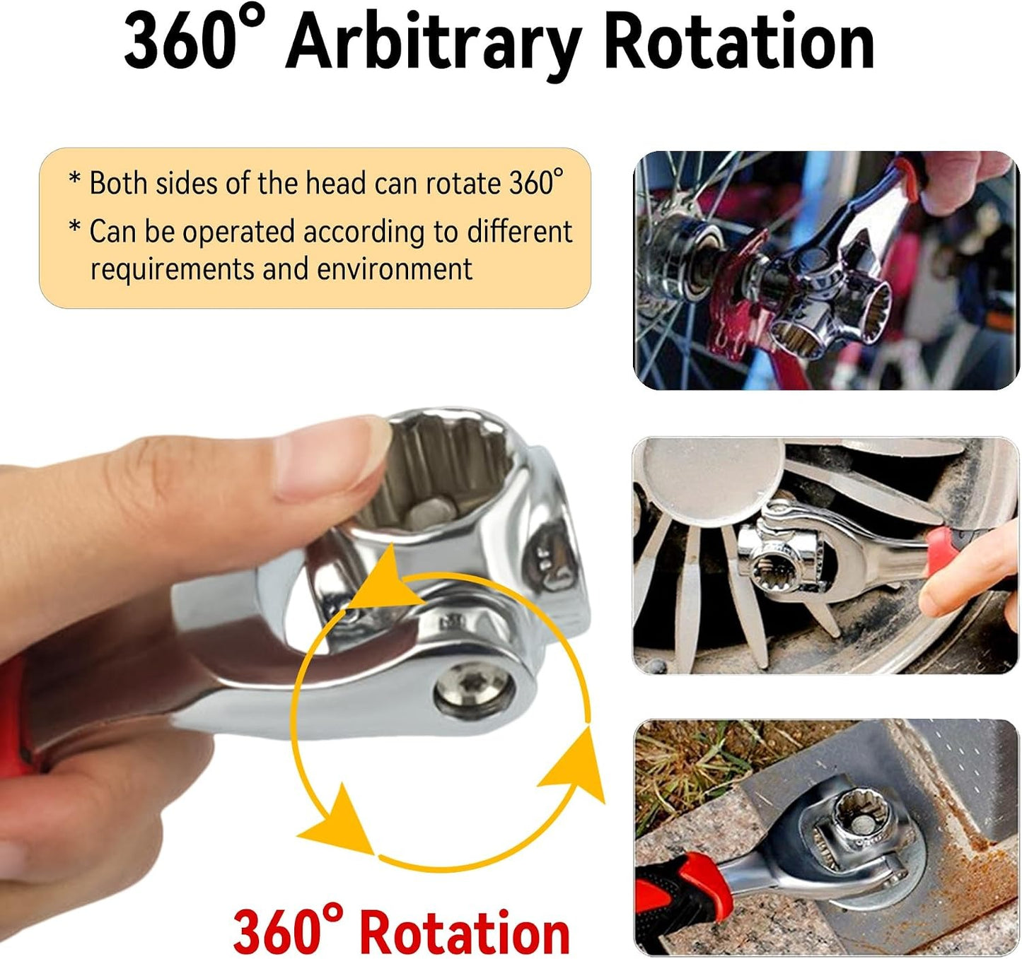 52 in 1 Socket Wrench, Stainless Steel Multi-Function Tool With 360 Degree Rotating Head, Suitable for Home, Bicycle, Motorcycle, Car Repair
