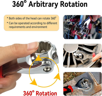 52 in 1 Socket Wrench, Stainless Steel Multi-Function Tool With 360 Degree Rotating Head, Suitable for Home, Bicycle, Motorcycle, Car Repair