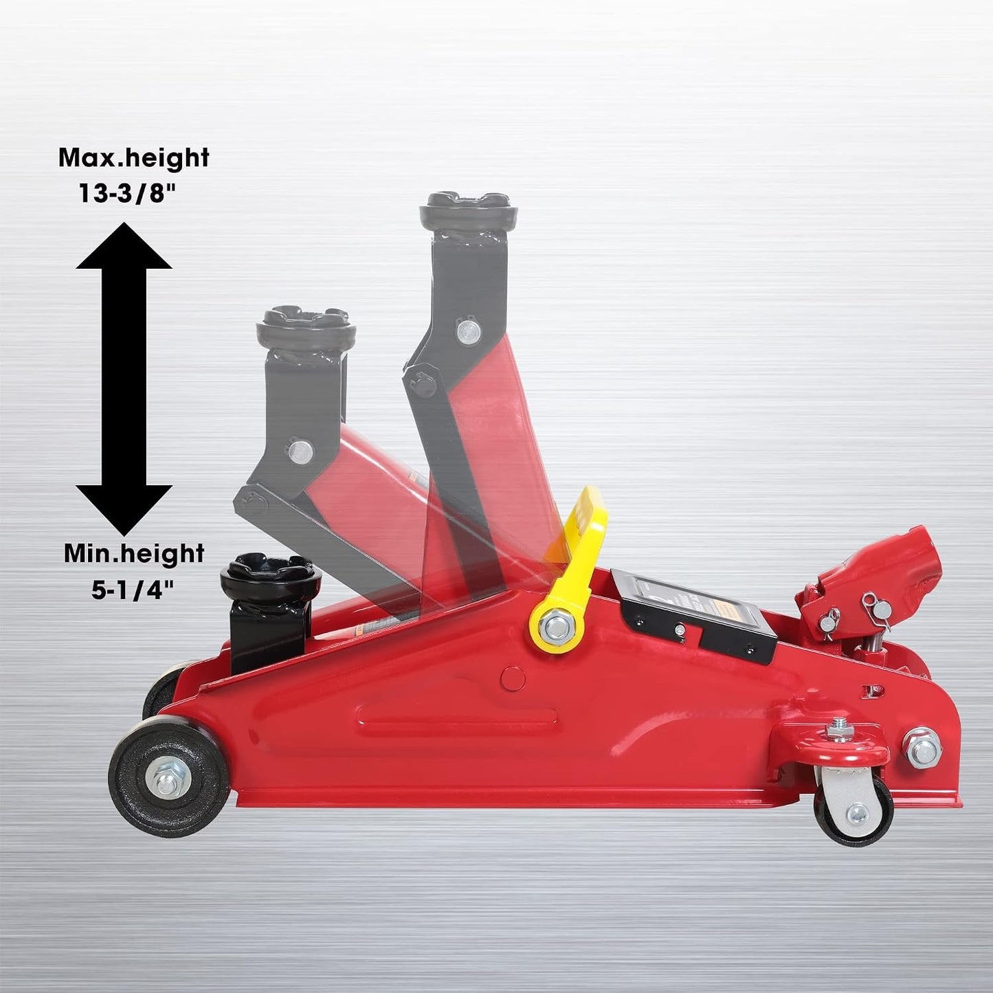 Hydraulic Trolley Service Lift Jack/Portable Floor Jack with Special Slow Release and Blow Mold Carrying Storage Case : 2 Ton (4, 000 lb) Capacity, Red.