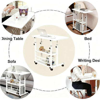 Heavy-Duty Adjustable Height Multi-Purpose Gardening Work Table | Sturdy Metal Frame with Spacious Work Surface, Equipped with 4 Locking Swivel Casters - Ideal for Office, Bedroom, Patio, Gardening &
