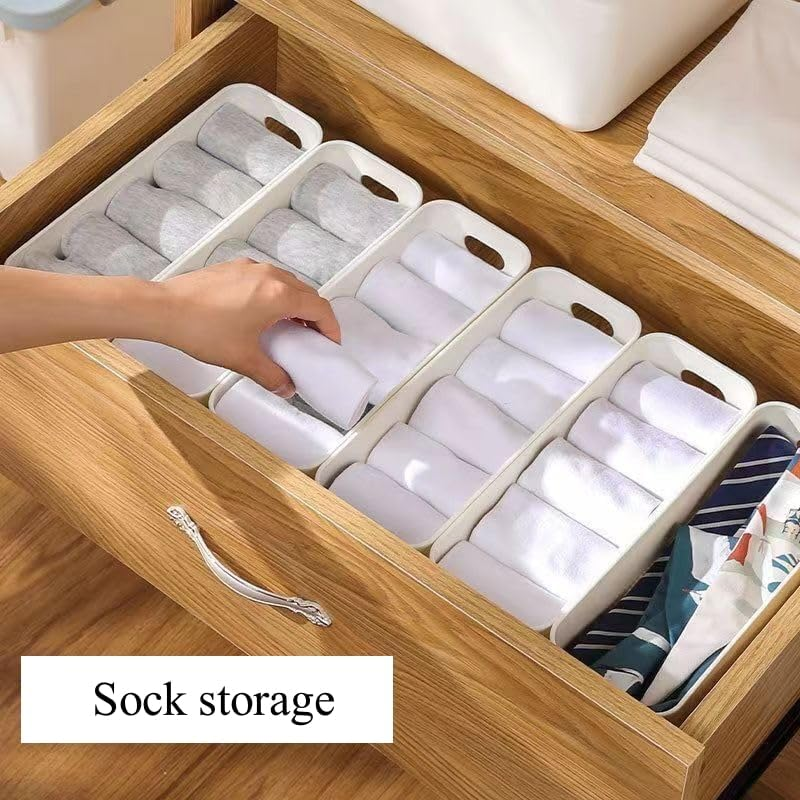 Storage Basket 10PCS Plastic Organizer Bins With Handles, 8.9"×3.7"×2.8" Stackable Storage Boxes For Kitchen, Fridge, Bathroom, Cabinet, Closet & Home Organization