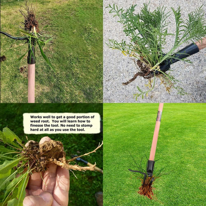 Weed Puller, Heavy Duty 4 Claw Aluminum Weed Remover Tool Head with Steel Root Remover, Manual Garden Weeding Tool Replacement Head Without Handle for Lawn, Yard, Garden