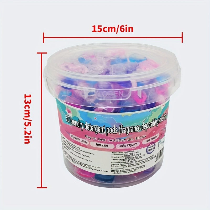 5-in-1 Laundry Powder Pods, Powerful Stain Remover, Long-Lasting Fragrance, Color Care, Concentrated Laundry Liquid, Fabric Softener Beads, Compatible with Washing Machines, Multi-Functional Detergent for Busy Families