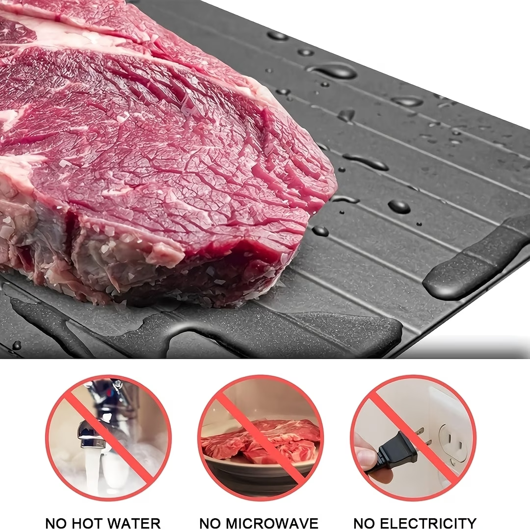 Defrosting Tray - 9.06 Inches Small Size Defroster Plate Thawing Board for Frozen Meat, Natural Heating Defroster Tray
