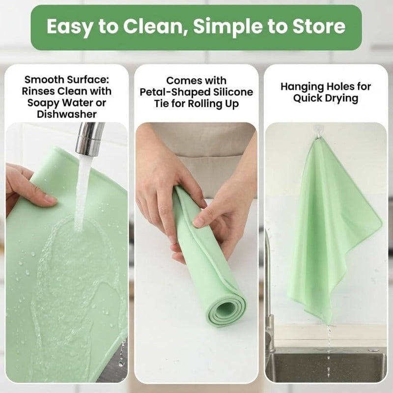 Silicone Baking Mat, 28" x 20", Extra Thick Non Slip Pastry Mat with Measurements, Food Grade Dough Rolling Mat with Raised Edge and Scraper for Bread Pizza