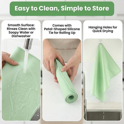 Silicone Baking Mat, 28" x 20", Extra Thick Non Slip Pastry Mat with Measurements, Food Grade Dough Rolling Mat with Raised Edge and Scraper for Bread Pizza