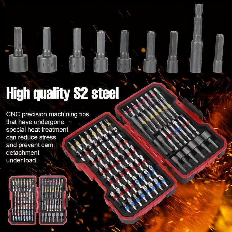 83 Rainbow Magic Box Electric Screwdriver Bit Kit - Compatible with Hexagonal, Cross, and Manual Drills - Durable Hard Alloy Material, Suitable for Precise Operations in Narrow Spaces