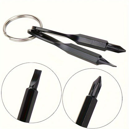 Pocket Screwdriver Set (Pack of 6) - Best Stocking Stuffers - EDC Keychain - Portable Repair Tool for Small Projects, Furniture - Compact & Ergonomic Flat Head & Phillips Key Screwdriver